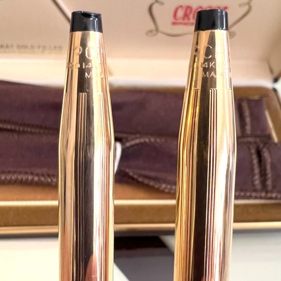 Cross 14K Gold Filled Pen and Pencil Set w/Etched Center Band! - Picture 4 of 13